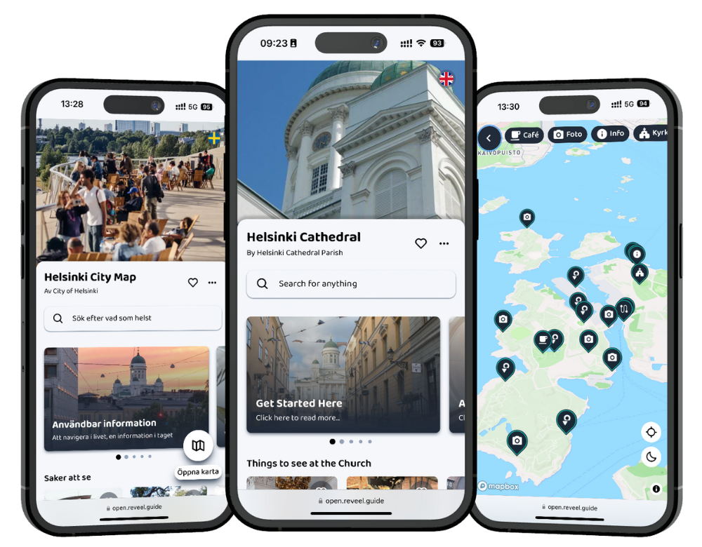 Foon wat 'n Reveel-gids wys